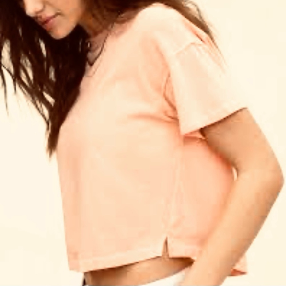 Aerie Peach Crop Top Tee Shirt Size x-small